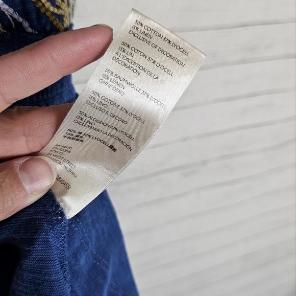 Free People Well Traveled Blue Embroidered Tank Top - Picture 15 of 15